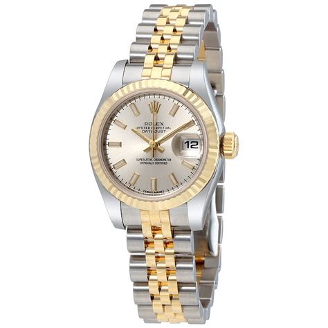 rolex damen gold silber|rolex lady datejust 18kt gold.